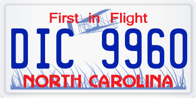 NC license plate DIC9960