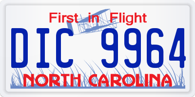 NC license plate DIC9964