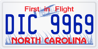 NC license plate DIC9969