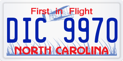 NC license plate DIC9970