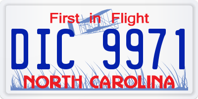NC license plate DIC9971