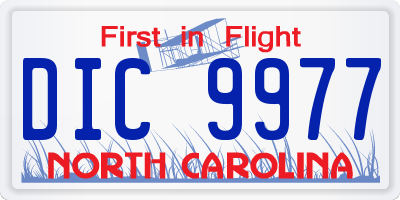 NC license plate DIC9977