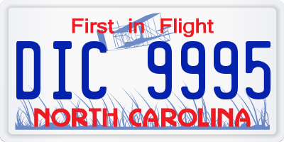NC license plate DIC9995