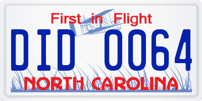 NC license plate DID0064