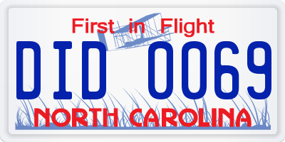 NC license plate DID0069