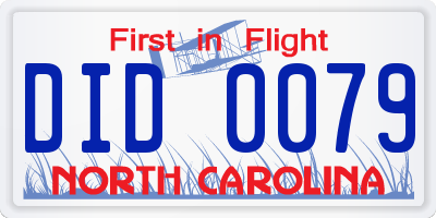 NC license plate DID0079