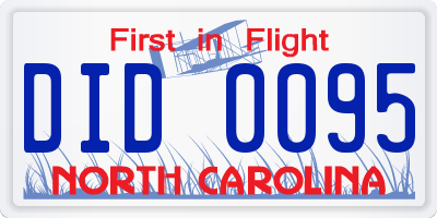 NC license plate DID0095