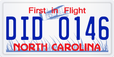 NC license plate DID0146