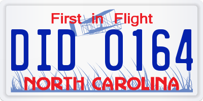NC license plate DID0164