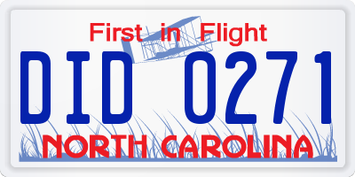 NC license plate DID0271
