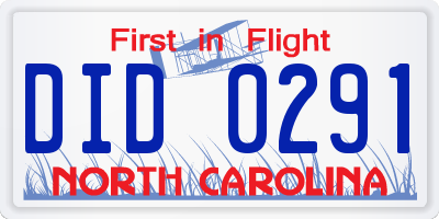 NC license plate DID0291
