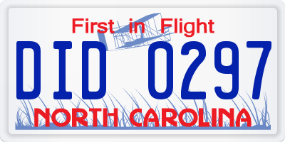 NC license plate DID0297