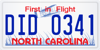 NC license plate DID0341