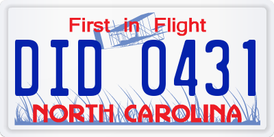 NC license plate DID0431