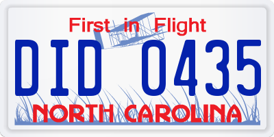 NC license plate DID0435