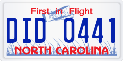 NC license plate DID0441