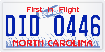 NC license plate DID0446