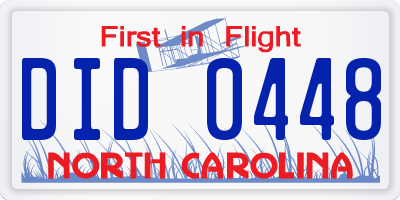 NC license plate DID0448