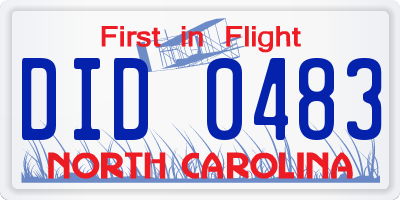 NC license plate DID0483