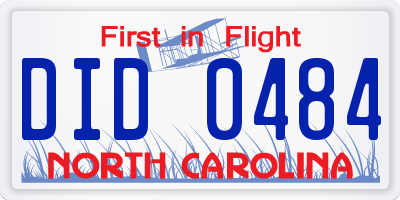NC license plate DID0484