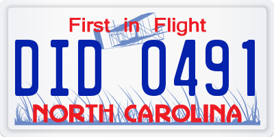 NC license plate DID0491