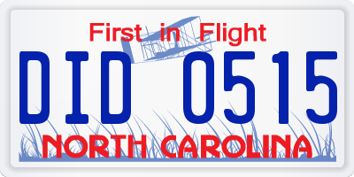 NC license plate DID0515