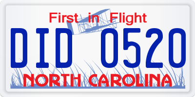 NC license plate DID0520