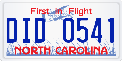 NC license plate DID0541