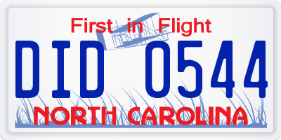 NC license plate DID0544