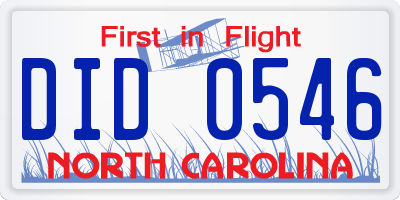 NC license plate DID0546