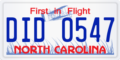 NC license plate DID0547