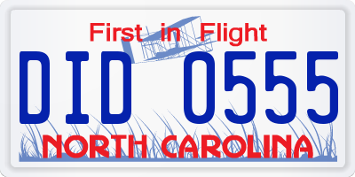 NC license plate DID0555