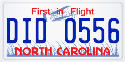 NC license plate DID0556