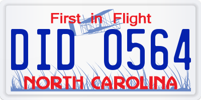 NC license plate DID0564