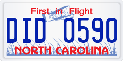 NC license plate DID0590