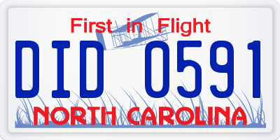 NC license plate DID0591