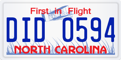 NC license plate DID0594