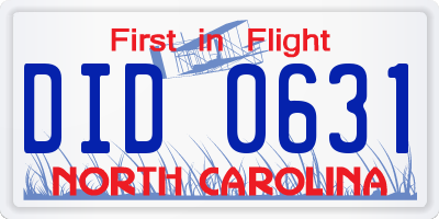 NC license plate DID0631