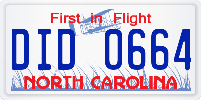NC license plate DID0664