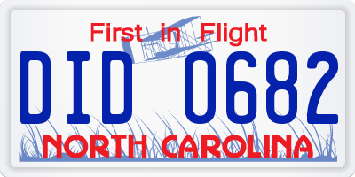 NC license plate DID0682