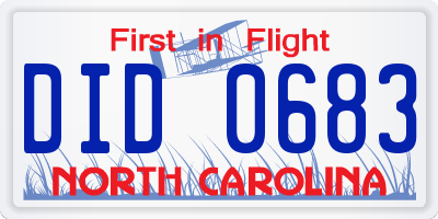 NC license plate DID0683