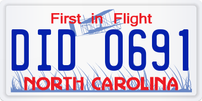 NC license plate DID0691