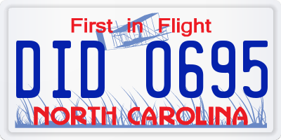 NC license plate DID0695