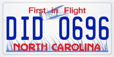 NC license plate DID0696