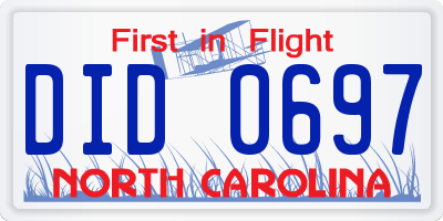 NC license plate DID0697