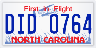 NC license plate DID0764