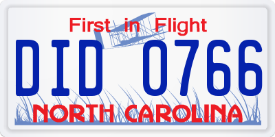 NC license plate DID0766
