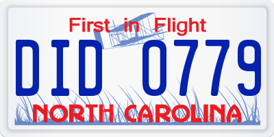 NC license plate DID0779