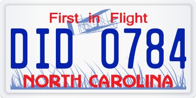 NC license plate DID0784