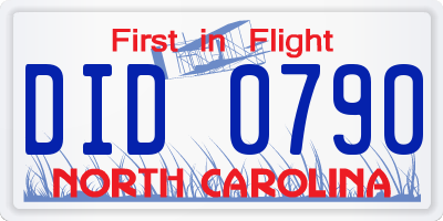 NC license plate DID0790